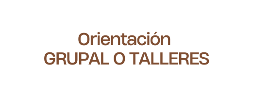 Orientación GRUPAL O TALLERES